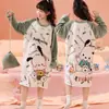 Ropa de noche Cinnamoroll para niños de comercio exterior, estilo otoño e invierno, franela de vellón de coral grueso, ropa para el hogar para niñas pequeñas y bebés