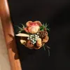 Imán de refrigerador de piña de planta natural de moda, recuerdo cultural y creativo de fruta seca hecho a mano, artículo decorativo vintage