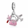 Nuevo Comercio Exterior Transfronterizo Estilo Europeo y Americano 2026 Aleación con Perlas Bolsa Rosa Lápiz Labial Avión Pulsera DIY Accesorios Joyería
