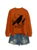 Amazon eBay sitio independiente casual de moda personalizada para mujer cuervo luna libro pluma Halloween nueva sudadera
