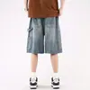 Shorts de Mezclilla para Hombre Verano Moda Callejera Marca de Moda 2026 Nuevos Pantalones Casuales Modernos de Cinco Puntos Shorts Sueltos de Pierna Ancha Ropa para Hombre