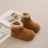 Botas de Nieve para Niños 2026 Invierno Nuevas Hebilla Piel Niñas Retro Botas Birkenstock Más Terciopelo Cálido Niños Botas de Algodón