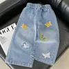 Jeans para Niña 2026 Primavera Nuevos Pierna Recta Pierna Ancha Lavado Suave Mezclilla Versátil Holgado Largos para Bebés