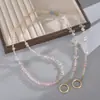 Nueva entrada, cadena cruzada ligera de lujo con cuentas de cristal para teléfono móvil, cadena híbrida con cuentas para teléfono móvil, cuerda colgante, decoración para equipaje, cordón para mujer