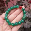 Pulsera de Ágata Verde con Calcedonia y Ágata Roja, Pulsera para Mujer, Popular en Xiaohongshu, Beneficios de Transmisión en Vivo, Diseño Original