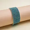 Conjunto de dez peças de pulseiras geométricas vintage europeias e americanas cravejadas de diamantes, joias femininas de nicho minimalistas versáteis de alta qualidade