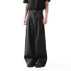 Pantalones negros de ajuste limpio estilo americano de moda para hombre, nuevos pantalones casuales profesionales holgados de pierna ancha para primavera/otoño