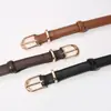 Cinturón de Cuero Pequeño para Mujer con Detalles Decorativos, Adecuado para Vestidos, Sencillo y Versátil, Se Puede Combinar con Jeans, Hecho de Cuero Negro de Máxima Calidad, En Stock