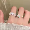 Anillo de Flor de Dopamina Versión Coreana para Mujer, Dulce Diseño de Nicho Ins, Anillo Versátil para Dedo Índice con Apertura Ajustable
