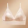 Sujetador de Copa Oreja de Conejo para Tallas Grandes, Acabado Satín, Malla de Encaje Sin Costuras, Ultradelgado, Transpirable, Ropa Interior Cómoda para Mujer