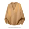 Cárdigan de Punto Trendy con Cuello en V para Hombre Otoño/Invierno 2026, Chaqueta Versátil con Estilo, Suéter Cárdigan de Estilo Maduro, Contraste de Color Retro
