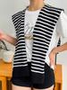 Xale Listrado Fashion para Mulheres, Capa com Nó Tendência, Estilo Coreano Versátil para Primavera, Outono e Salas com Ar Condicionado no Verão
