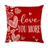 Fronha com Estampa Xadrez Clássico Transfronteiriça Dia dos Namorados Letra Vermelha Amor Casa Sofá Almofada Decorativa Almofada