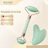 Conjunto de Resina Massajador de Rolo Duplo Coração Não-Jade Formato de Coração Especial Rosto e Corpo Beleza Placa de Massagem Quartzo Rosa