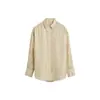 Camisa de Rayas Satinadas Suelta Longme para Mujer Primavera/Verano 2026 Nuevo Estilo Tot Simple para Viajar Cuello Solapa Manga Larga