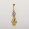 Anillos de Acero Inoxidable para Ombligo Transfronterizos, Ojo del Diablo de la Palma, Varios Estilos, Joyería para Piercing de Ombligo al por Mayor