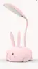 Lâmpada de mesa LED pequena de coelho de desenho animado para casa, lâmpada de leitura de mesa para estudante, escritório, presentes de empresa USB