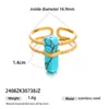 Anillo de Acero Inoxidable Taina Europeo y Americano Acero de Titanio No se Desvanece Turquesa Azul Incrustado Anillo Nicho Gama Alta Venta Caliente Transfronteriza