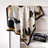 Nuevo Bufanda Rayada de Combinación de Colores Estilo Coreano Primavera y Verano Sarga Cuadrado Grande 90cm Simple Versátil Protector Solar Chal Pañuelo para la Cabeza para Mujer