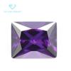 Fábrica de atacado 5A retangular roxo zircão pedra nua artificial pontiagudo fundo ângulo direito carro flor cor pedra branca CZ broca
