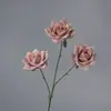 Flor Artificial Rosa Rizada de 3 Cabezas para Esquina Flor Decorativa para el Hogar Flor Guía para Boda Flor para Techo de Salón de Bodas Material
