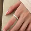 Anillo apilable de plata de ley S925 hueco con encaje para mujer, nicho de alta gama, lujo ligero, versátil, ajustable, anillo abierto