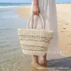 Bolsa de Palha Trançada Artesanal de Grande Capacidade 2026, Bolsa de Ombro Versátil para Primavera e Verão, Bolsa de Mão, Bolsa de Praia, Bolsa Tote