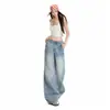 Novedad Estilo Retro Americano Azul Claro con Remaches Otoño 2026 Nuevos Jeans Versátiles para Mujer por Yichun
