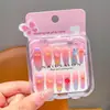 Pegatinas de Uñas Infantiles de Dibujos Animados Kuromi Largas Desmontables Usables Pegatinas de Uñas para Niñas Pegatinas de Arte de Uñas Juguete Pegamento de Gelatina