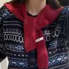 Estilo Coreano Estilo Perezoso Retro Simple Versátil Chal de Punto Bufanda de Moda Casual Estilo Hong Kong Chal en Capas para Mujer