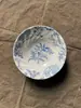 Porcelana amarilla vintage original con motivos florales azules, plato para bistec estilo francés, plato plano, plato hondo, taza y plato para el té de la tarde, decoración bajo vidriado