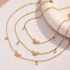 Tobillera Misteriosa y Hermosa Super Hada Completa de Diamantes Borla de Mariposa Circona Círculo Fino Joyería de Acero de Titanio Que Mantiene el Color y No Necesita Quitarse Después de Bañarse