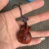 Talla de Palo de Rosa Bolsa de Dinero de Mano de Hombre Rico Ratón Portátil Artesanía de Madera Llavero Colgante