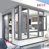Puertas y Ventanas de Aluminio de Puente Roto de Fabricante de Foshan para Villas, Dúplex, Casas de Autoconstrucción, Ventanas Insonorizadas de Vidrio Grande, Sellado de Balcones y Ventanas Batientes