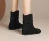Botas Martin estilosas retrô com aumento de altura estilo Birkenstock para mulheres, nova coleção outono/inverno 2026, marrons, forradas com fleece, botas curtas de algodão para mulheres baixinhas