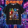 Restaurante de Suzi Salón Pizzy Ropa Infantil Camisetas Casuales Estampadas de Verano para Niños de Manga Corta y Media