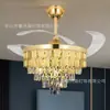 Luz de ventilador de teto de cristal invisível para comércio exterior transfronteiriço para sala de estar e sala de jantar, novo modelo de luxo leve de alta qualidade, luz de ventilador de teto Bluetooth, luminárias de Zhongshan