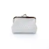 Spot atacado fornecimento transfronteiriço porta-moedas feminino com fivela bolsa com clipe de 4 polegadas bolsa de cartão trançada PU bolsa de mão