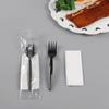 Faca, Garfo, Colher de Plástico Descartável, Conjunto de Talheres de Papel, Faca para Comida Ocidental Pronta Embalada Individualmente, Garfo para Pizza, Colher de Sobremesa