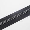 5/8/10 Diamante Zíper Resina Dupla Linha Redonda Diamante Quadrados Dentes Zíper Couro Bolsa Código Zipper Spot