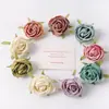 Flor Artificial Flor de Rosa de Té con Borde Enrollado Corona Material para Manualidades Accesorios para Sombrero de Paja Hanfu Flor Falsa de Gama Alta Realista