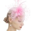 Sombrero de malla con diseño de explosión de Amazon, estilo europeo y americano, estilo retro con plumas para novias, para fiestas de té, cenas y peinados.