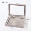 Caixa de Armazenamento de Joias de Veludo Personalizada pelo Fabricante Caixa de Exibição para Organização de Mesa de Anéis Brincos Brincos Joias