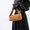 Bolso cuadrado pequeño portátil de pana retro de color sólido con hombros descubiertos y diseño de palo francés, nueva moda informal de otoño e invierno de 2023