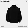 Sudadera Pulóver para Hombre Zoewatson de Media Cremallera con Cuello Alto para Hombre Otoño Simple Bordada Holgada Casual Top Tendencia