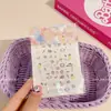 Lindas Pegatinas para Uñas Sanrio para Niños, Pegatinas de Uñas Desgastables, Parches para Uñas de Kuromi, Juguetes de Dibujos Animados para Niños