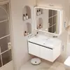 Gabinete de baño de aluminio de panal engrosado con lavabo de cerámica integrado y unidad de tocador