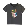 Ropa para Niños en Stock Algodón Puro Negro Lavado Estilo Hong Kong Manga Corta Verano Vintage Cuello Redondo Camiseta para Niños Mayores