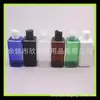 Botella cuadrada de plástico de 200 ml con tapa de presión, color marrón, adecuada para dispensar aceites esenciales puros, botella vacía