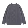 Suéter de tricô gola redonda estilo Hong Kong para outono e inverno de estudante, cor sólida, casual, trançado, corte solto, versátil, suéter masculino